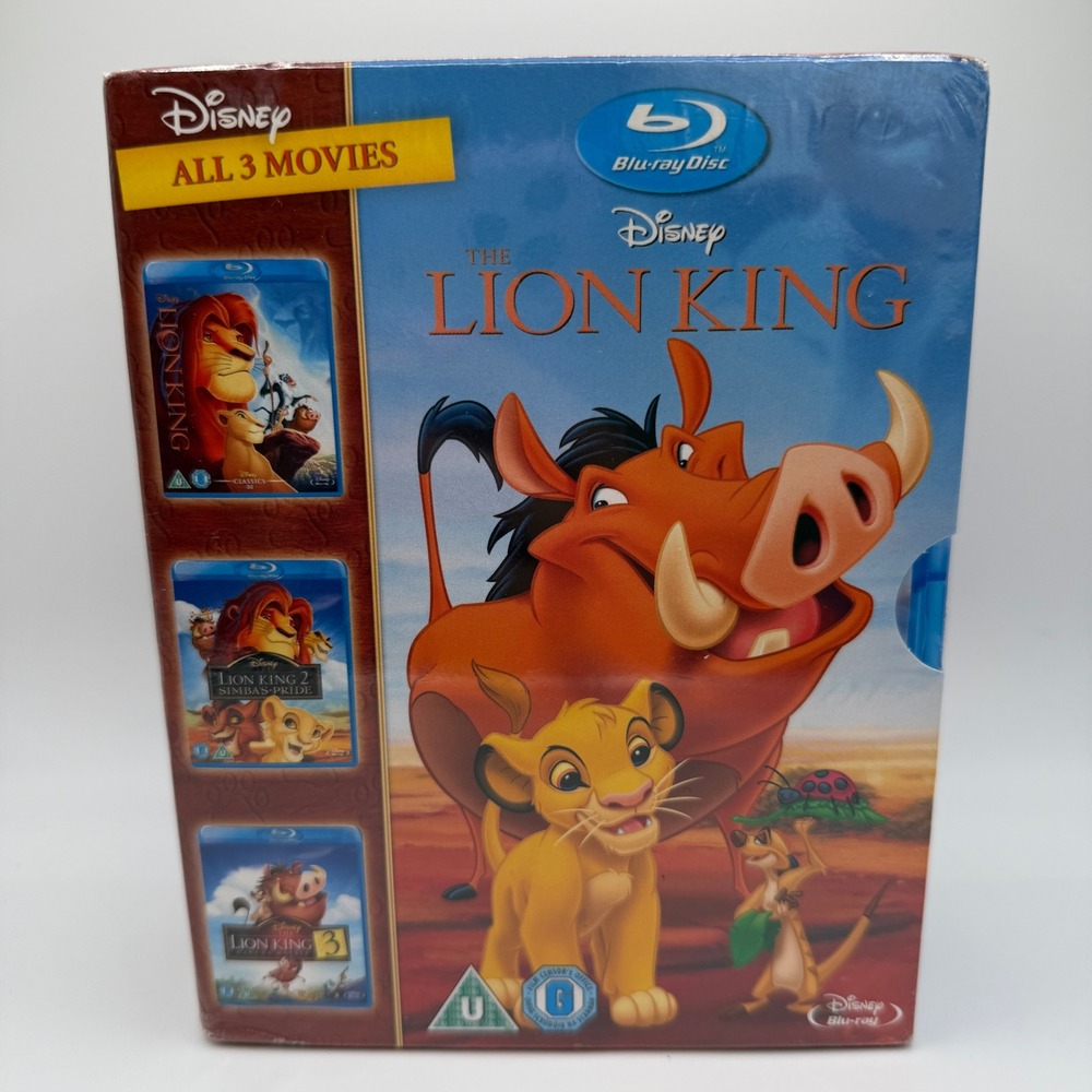 Disney The‎ Lion King Trilogy Blu-ray Box Set New Sealed Animated Movie Bundle